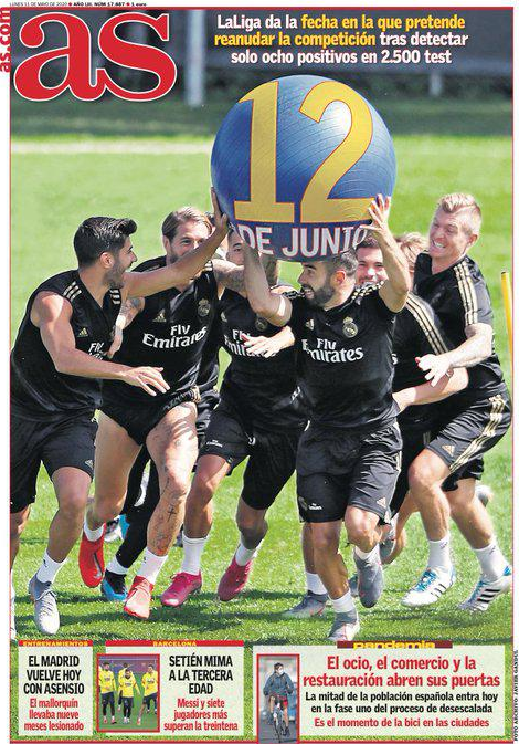 西甲主席:希望6月12日复赛 检测2500人有8例呈阳性 西甲主席:希望6月12日复赛 检测2500人有8例呈阳性