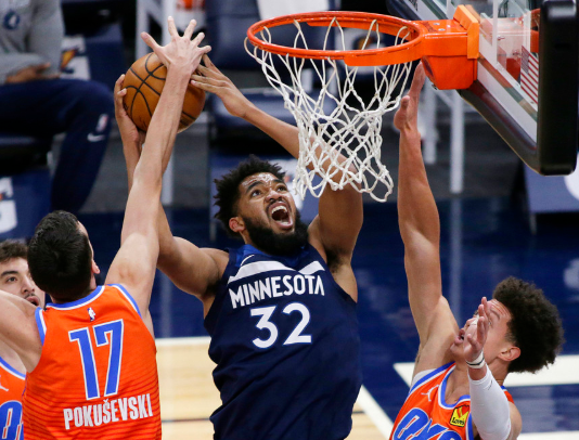 唐斯空砍33+10状元16分 雷霆轰21记三分以112-103战胜森林狼 唐斯空砍33+10状元16分 雷霆轰21记三分以112-103战胜森林狼