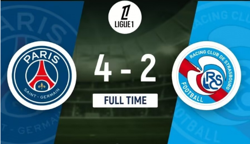 法甲-巴黎4-2斯特拉斯堡 巴尔科拉传射阿森西奥李刚仁建功 