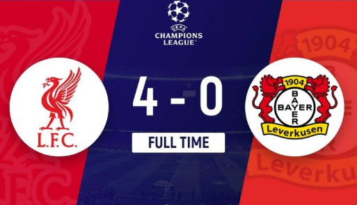 欧冠-利物浦4-0勒沃库森，迪亚斯戴帽，萨拉赫两送助攻
