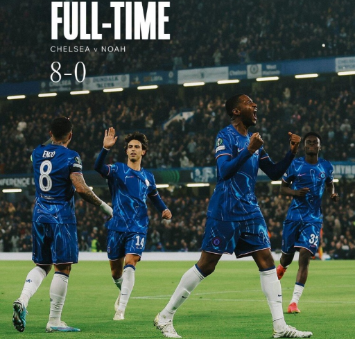 欧协联-切尔西8-0诺亚创欧协联历史最大分差 恩佐3助恩昆库菲利克斯双响