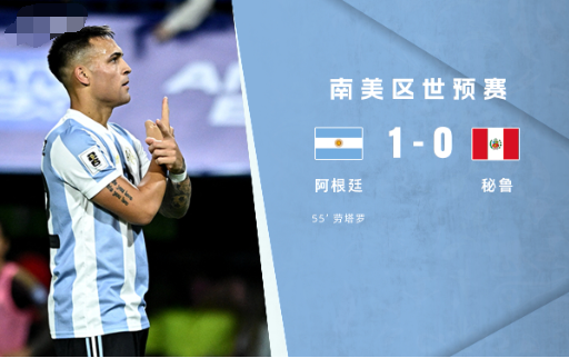 世预赛-阿根廷1-0秘鲁仍居榜首 劳塔罗凌空斩梅西送助攻