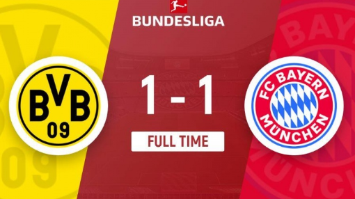 德甲-多特主场1-1战平拜仁，吉滕斯破门，穆夏拉头槌建功