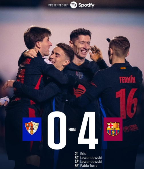 国王杯=巴巴斯托0-4惨负巴萨，托雷一球两助，莱万破门