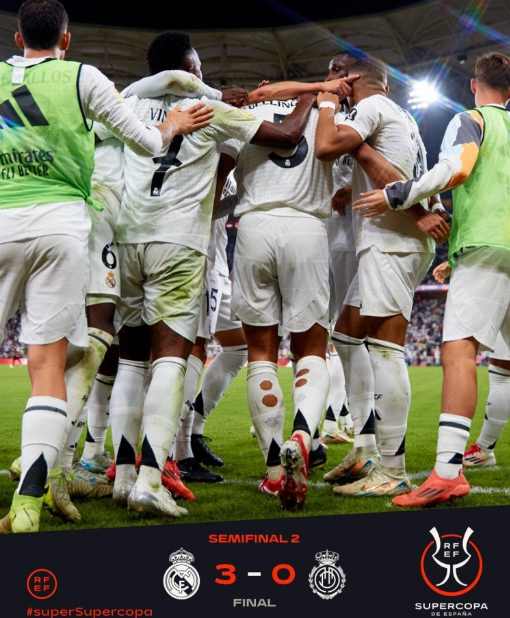 西超杯-皇马3-0马洛卡晋级西超杯决赛 贝林&罗德里戈建功 西超杯-皇马3-0马洛卡晋级西超杯决赛 贝林&罗德里戈建功