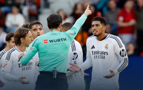 西甲-奥萨苏纳1-1战平皇马，姆巴佩破门，贝林染红